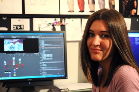 AVE student at computer