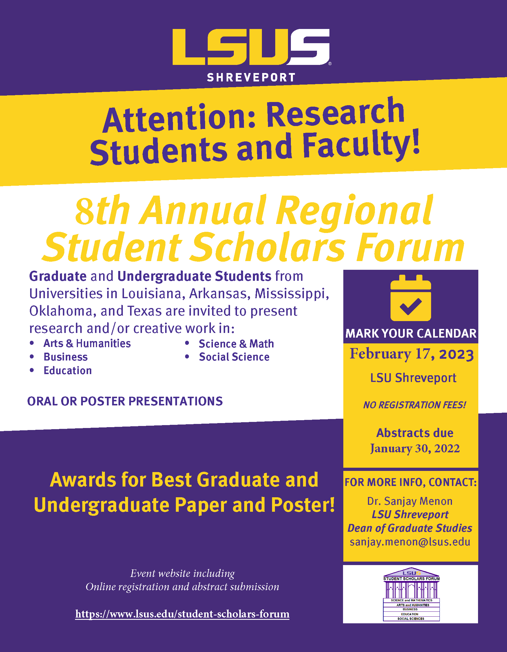 7th annual student scholars forum flyer