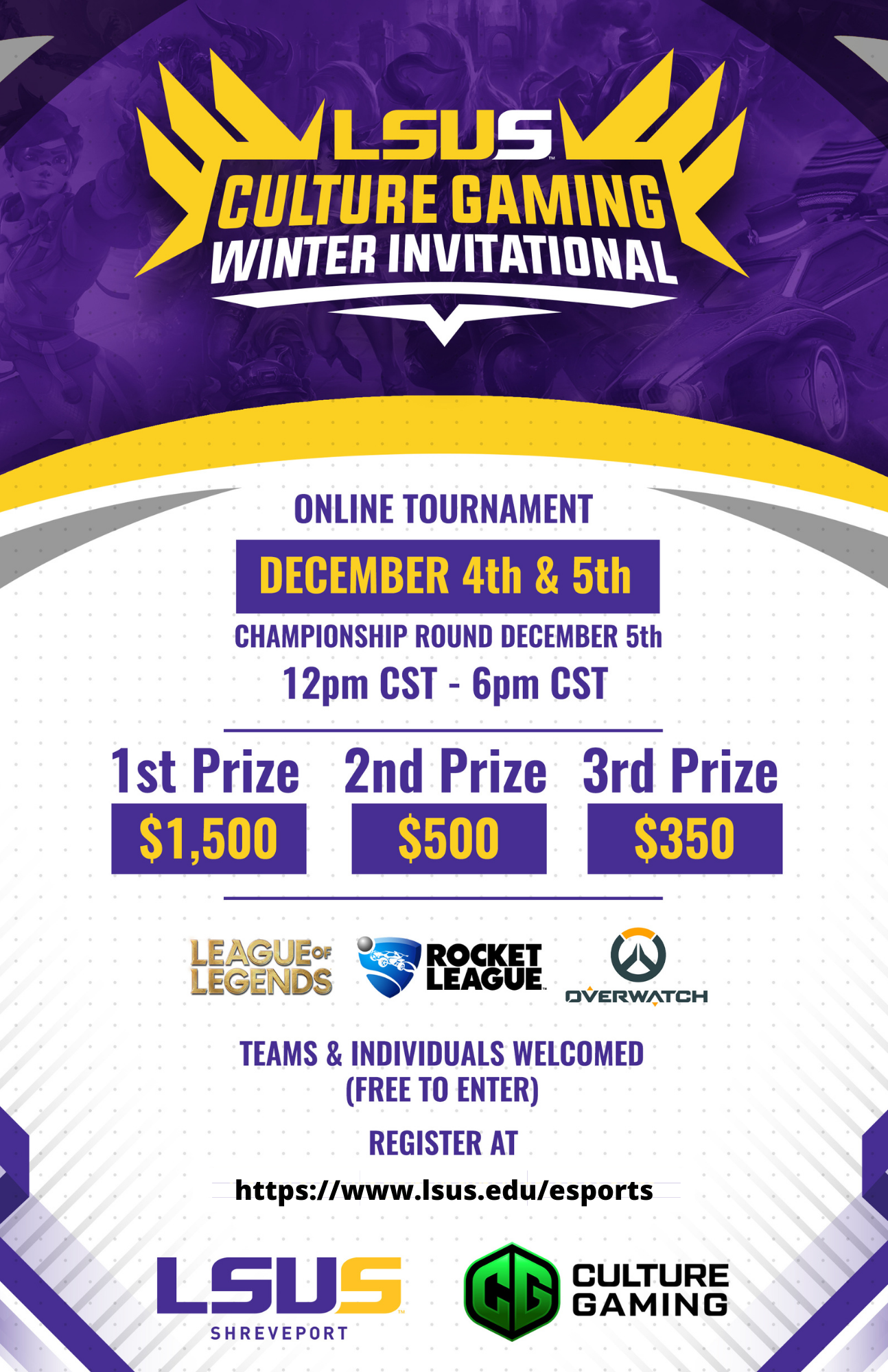 lsus culture equity esports winter invitational