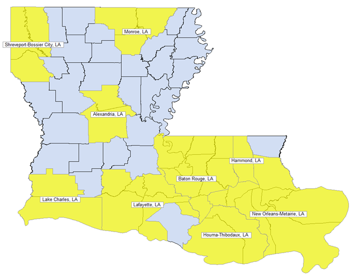 Louisiana Metropolitan Statistical Areas
