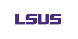 LSUS logo on a white background. The letters &ldquo;LSUS&rdquo; are in purple.