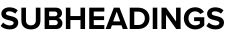 Primary subheadings font example