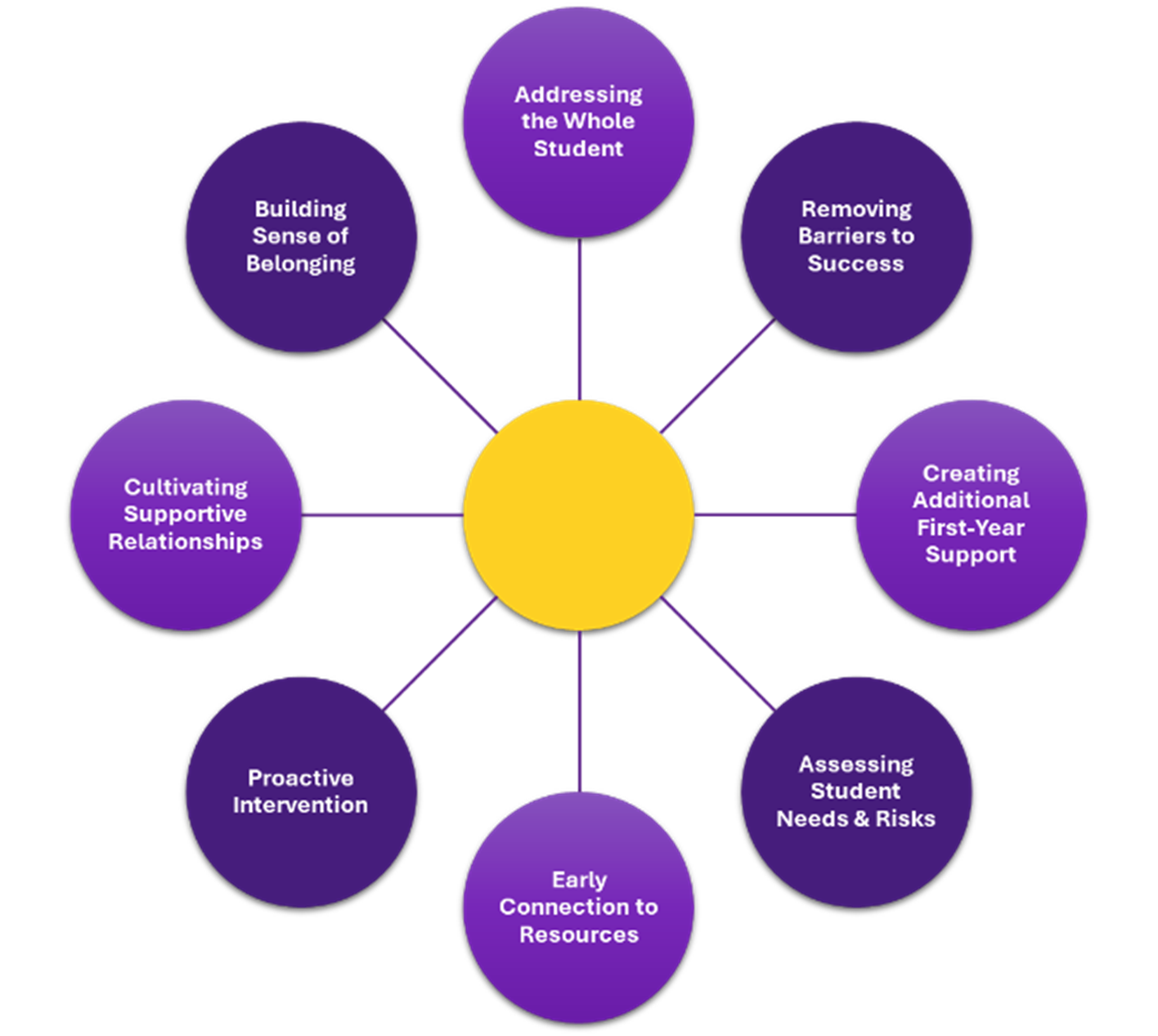 circular graph that represents the success center framework